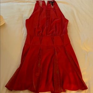 Red BCBG short lace dress